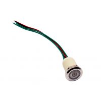 LED IP68 přepínač - Červené podsvícení, 19 mm, 12 - 24V