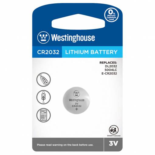 Foto - lWestinghouse lithiová knoflíková baterie - CR2032 (DL2032, 5004LC, E-CR2032), 3V