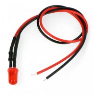 LED dioda s rezistorem na vodiči - Červená, 5 mm 5 - 9V