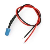 LED dioda s rezistorem na vodiči - Modrá, 5 mm 5 - 9V