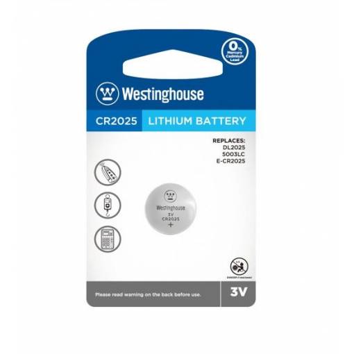 Foto - Westinghouse lithiová knoflíková baterie - CR2025 (DL2025, 5003LC, E-CR2025), 3V