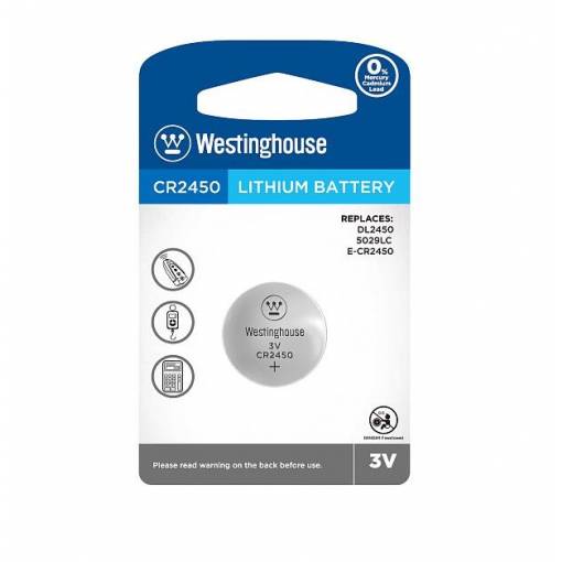 Foto - Westinghouse lithiová knoflíková baterie - CR2450 (DL2450, 5029LC, E-CR2450), 3V