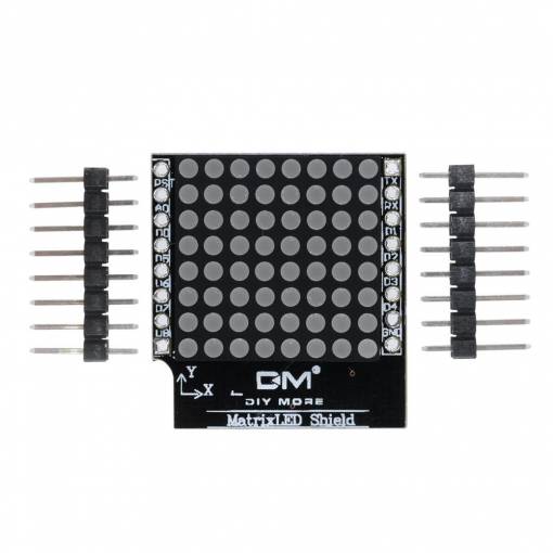 Foto - Shield LED matice s 8 stupňovou nastavitelnou intenzitou pro D1 mini - 8 x 8, V1,0