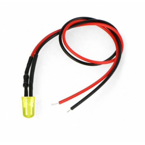 Foto - LED dioda s rezistorem na vodiči - Žlutá, 5 mm 12 - 18V