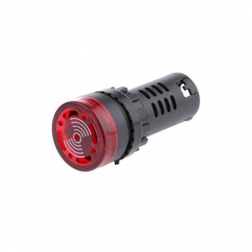Foto - Signální LED světlo a bzučák AC 230V – červený