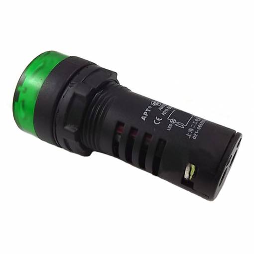 Foto - Signální LED světlo a bzučák AC 230V – zelený