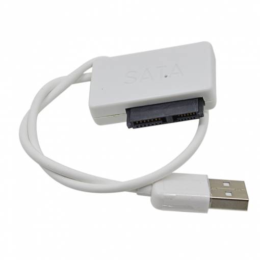 Foto - Adaptér SATA Slimline na USB 2.0 pro notebook CD DVD Rom Drive 7+6 13Pin - bílá