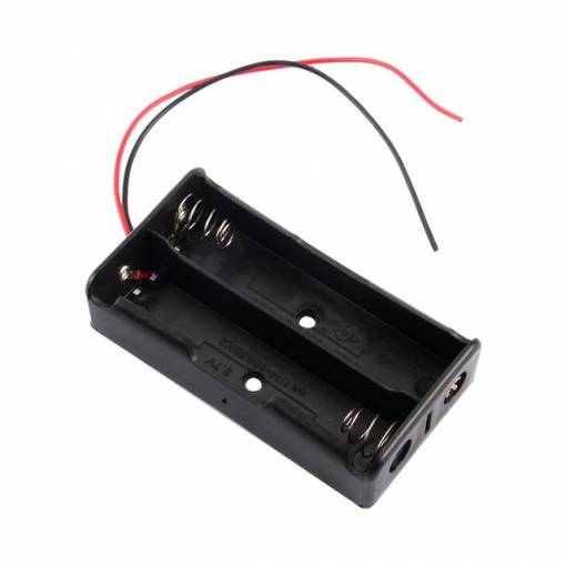 Foto - Bateriový box na dvě baterie 18650 s vodiči - 1 kus