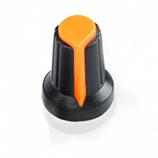 Foto - Knoflík na potenciometr - Černo oranžový, 6 mm